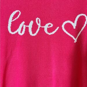 Pink Sweater with 'Love' Design